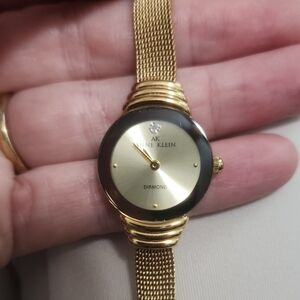 Anne Klein Gold-Tone Mesh Bracelet Watch